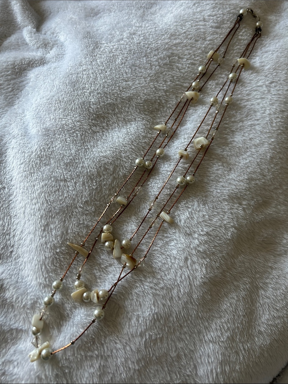 Faux pearl & shell necklace